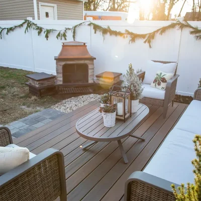 4 Pieces Vinyl Fence Panels in yard