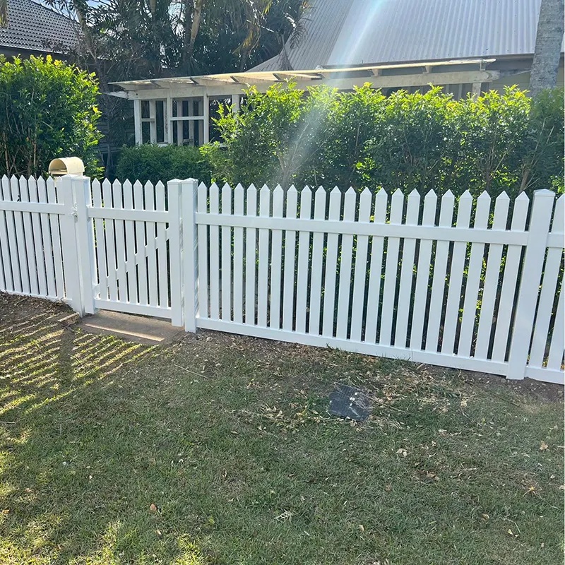 Picket Fence Post Caps with semi privacy fence