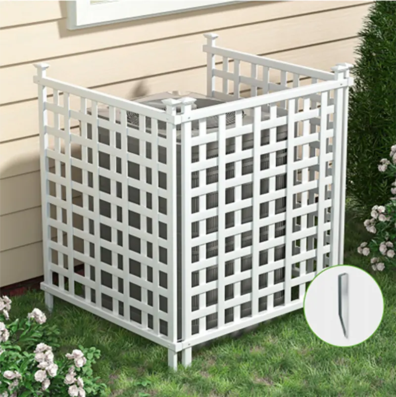 Premium PVC 3 Lattice Panels Fence for air conditioner