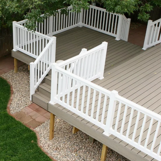 White Vinyl Stair Rail Brackets Railing Hardware Kit-Fence Depot