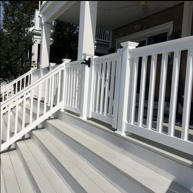 White Vinyl Stair Rail Brackets Railing Hardware Kit-Fence Depot