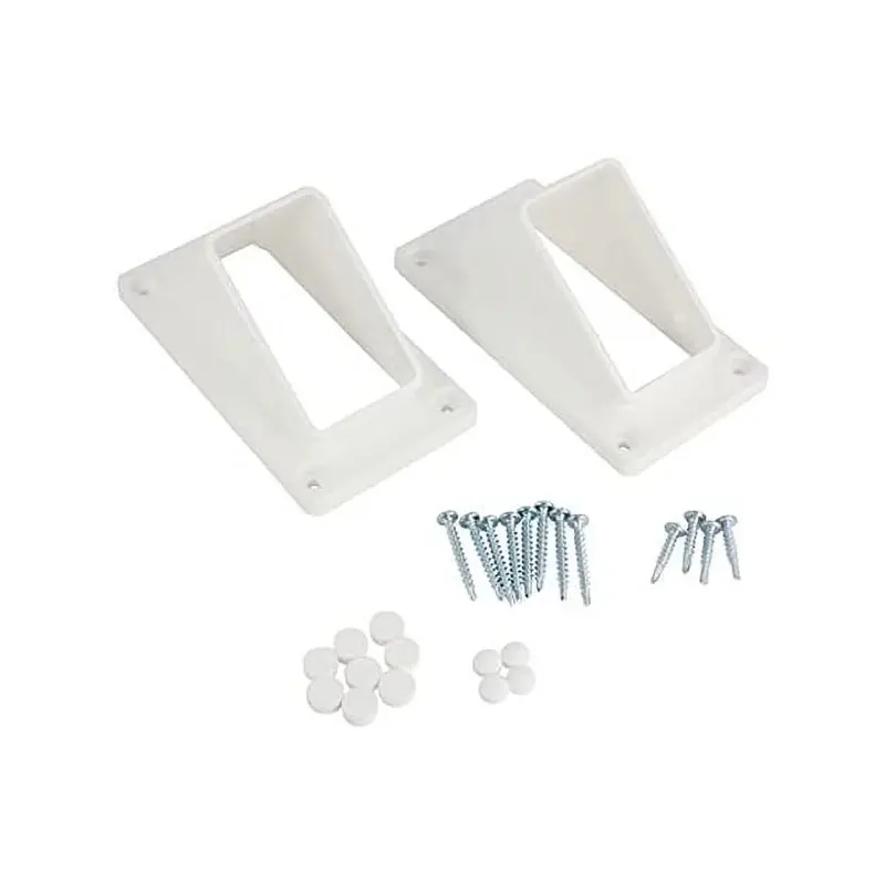 White Vinyl Stair Rail Brackets Railing Hardware Kit-Fence Depot
