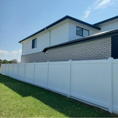 Vinyl Fence Flat Post Caps in full privacy fence