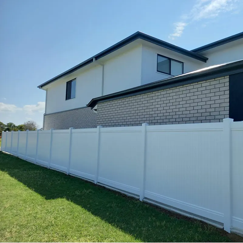 Vinyl Fence Flat Post Caps in full privacy fence