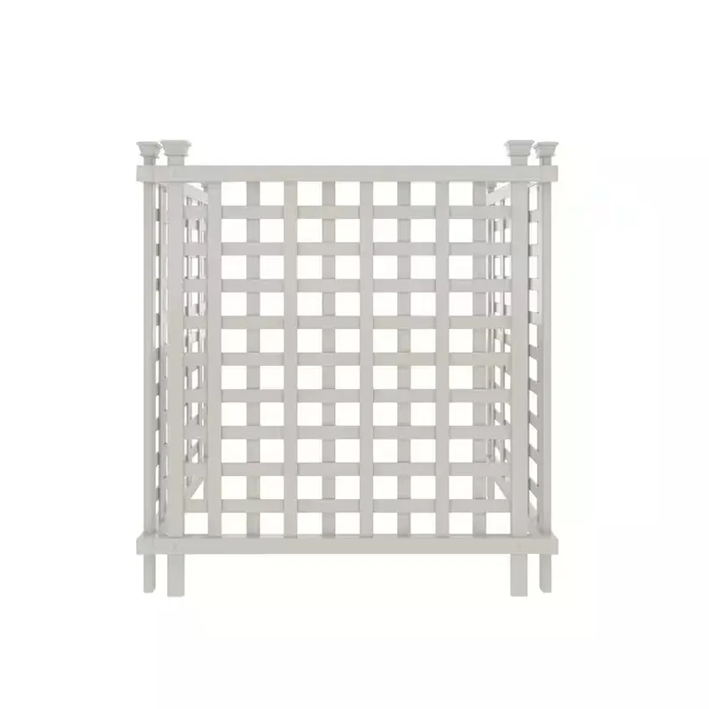 White Outdoor 3 Lattice Vinyl Privacy Screen