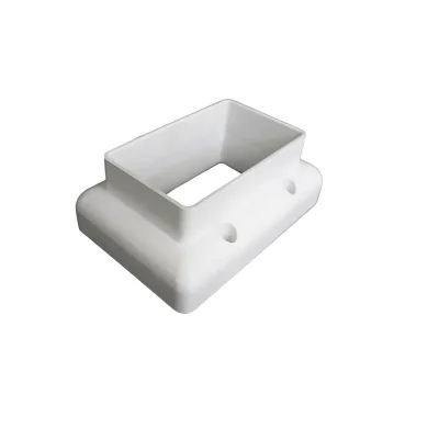 White Vinyl Fence Rail Bracket Detail