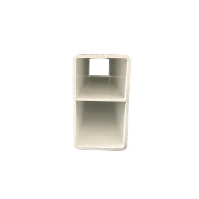 3-1/2" x 2" White Vinyl Fence Ribbed Rails Detail