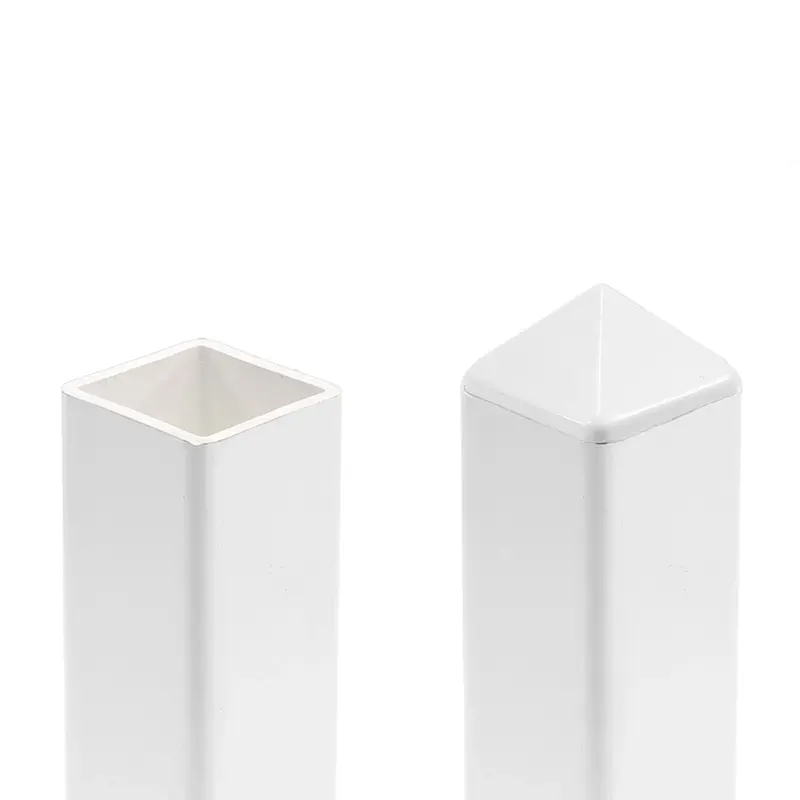 White Vinyl Fence Sharp Point Post Caps usage