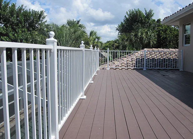outdoor aluminum deck railing