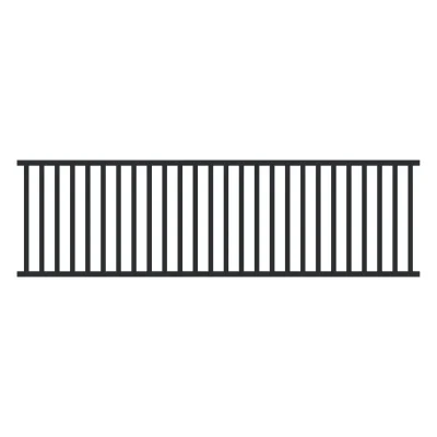 10ft Black Powder Coated Steel Infill Railing