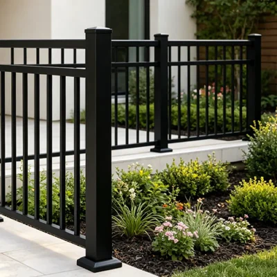 3 Rail Flat Top Aluminum Railing with Balusters