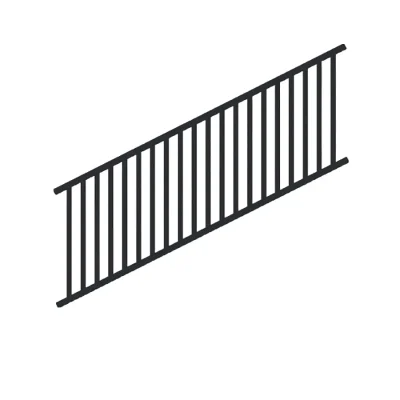8ft Black Steel Adjustable Infill Stair Railing