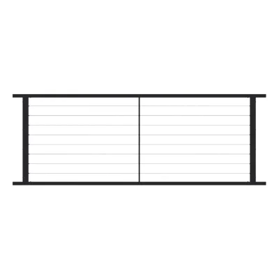 8ft Steel Horizontal Cable Infill Railing