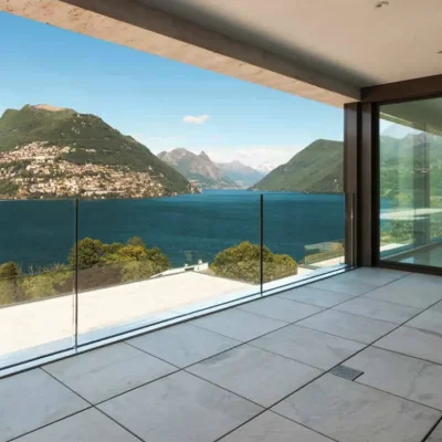 Adjustable Level Lock Glass Railing Panel Application