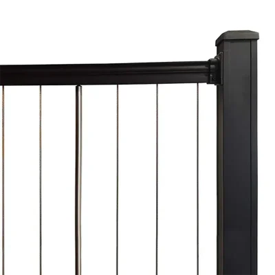 Adjustable Stair Railing with Vertical Cable Infill
