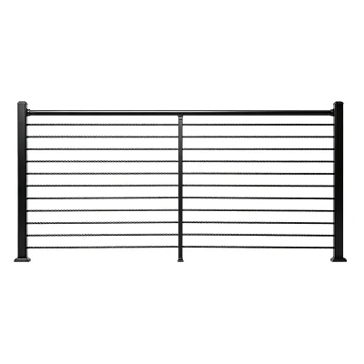 Aluminum Horizontal Cable Railing with Pre-drilled Posts