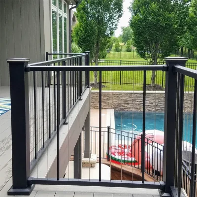 Aluminum Vertical Cable Infill Railing for balcony