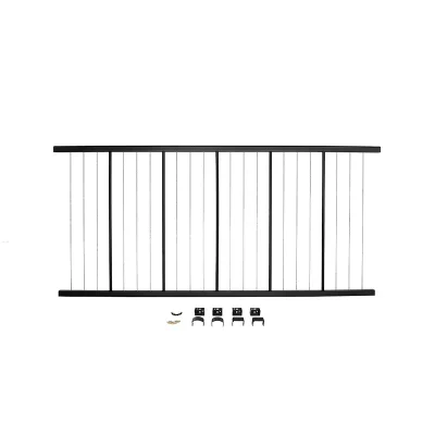 Black Aluminum Vertical Cable Infill Railing Detail