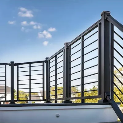 Black Steel Axis Infill Railing Panel For Terrace