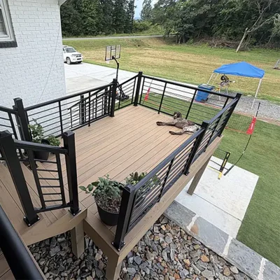 Black Steel Axis Infill Railing Panel for Deck Railing