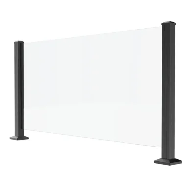 Glass Railing with Black Square post