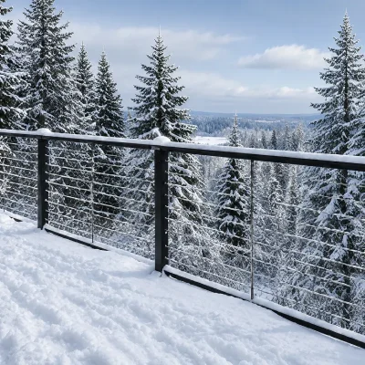Outdoor 4ft Steel Horizontal Cable Infill Railing