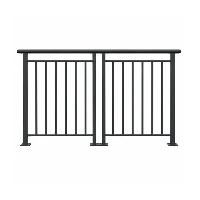 Outdoor Black Aluminum Balusters Hand Railing