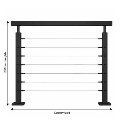 Stainless Steel Invisible Wire Square Post Cable Railing